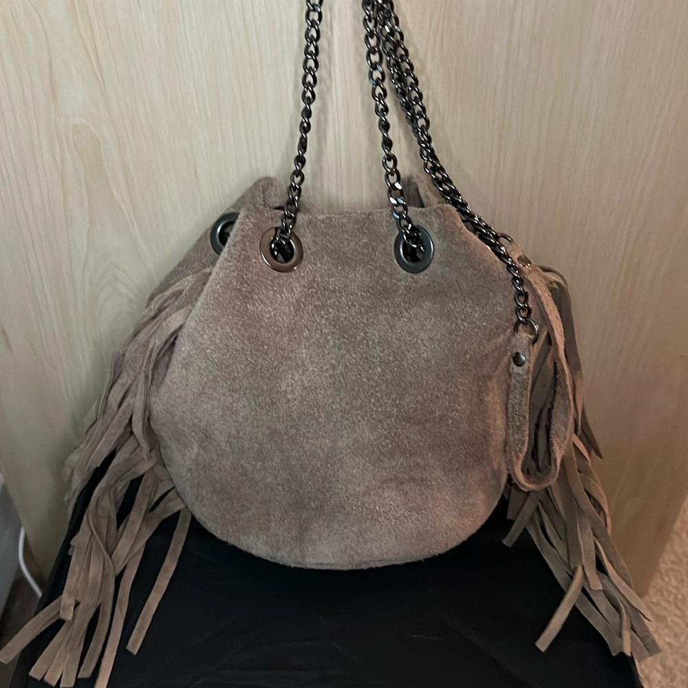 Crazy Lou Crossbody Bucket Fringe Bag🤎🖤